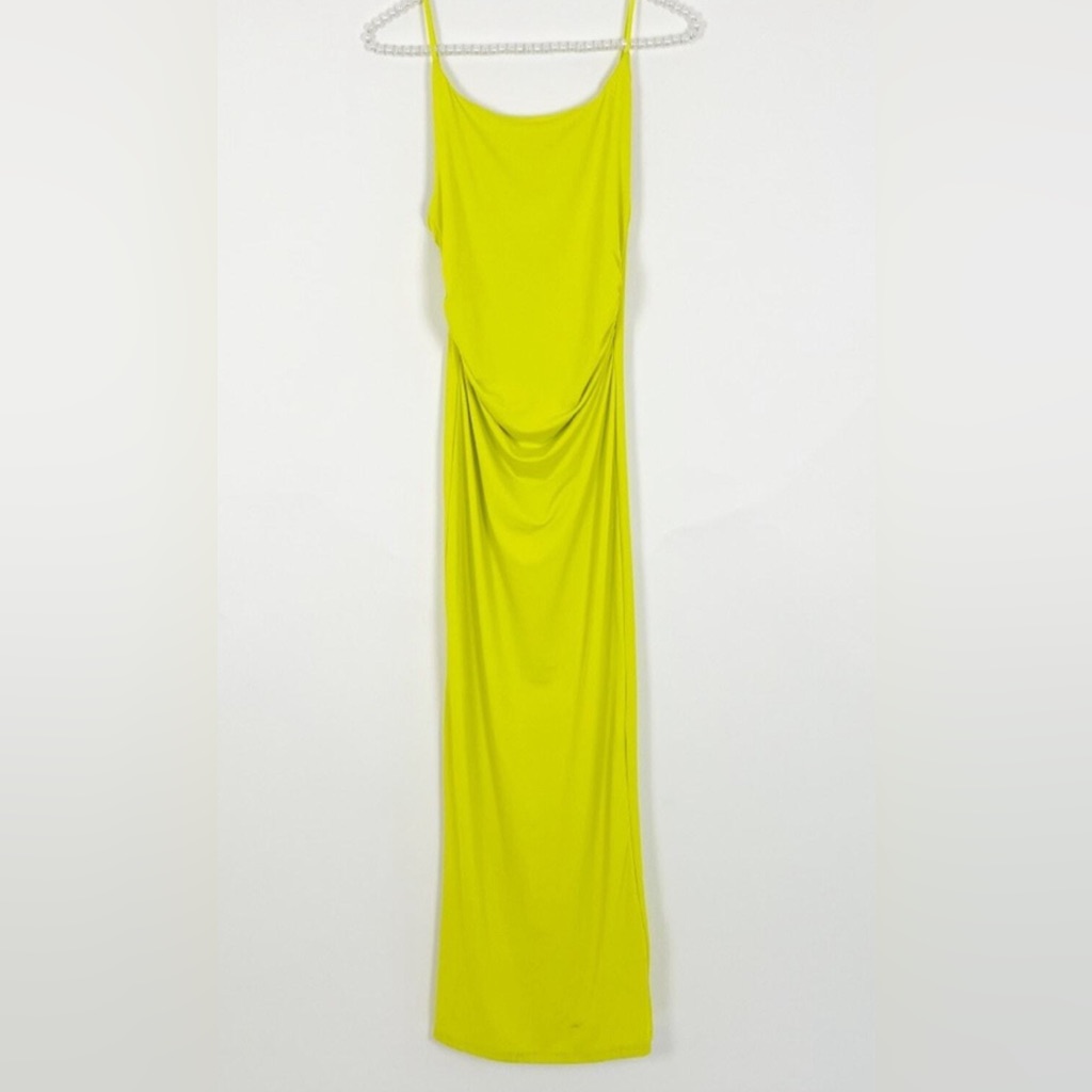 Zara1 Lime Green Spaghetti Strap Maxi Dress